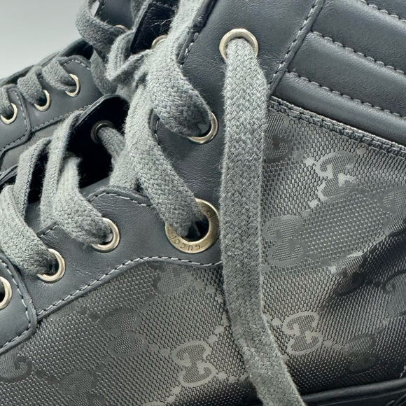 AUTHENTIC GUCCI Coda GG Imprime Canvas Sneakers Size 9 In Platinum Grey - Picture 11 of 16